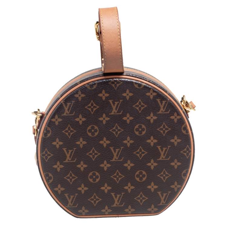 Pre Owned Louis Vuitton Monogram Canvas And Leather Petite Boite Chapeau Bag
