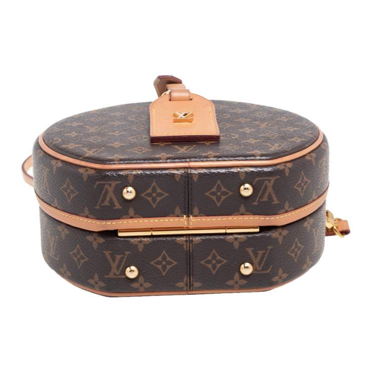 Pre Owned Louis Vuitton Monogram Canvas And Leather Petite Boite Chapeau Bag