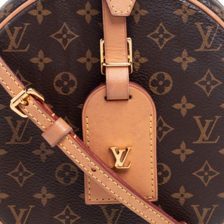 Pre Owned Louis Vuitton Monogram Canvas And Leather Petite Boite Chapeau Bag