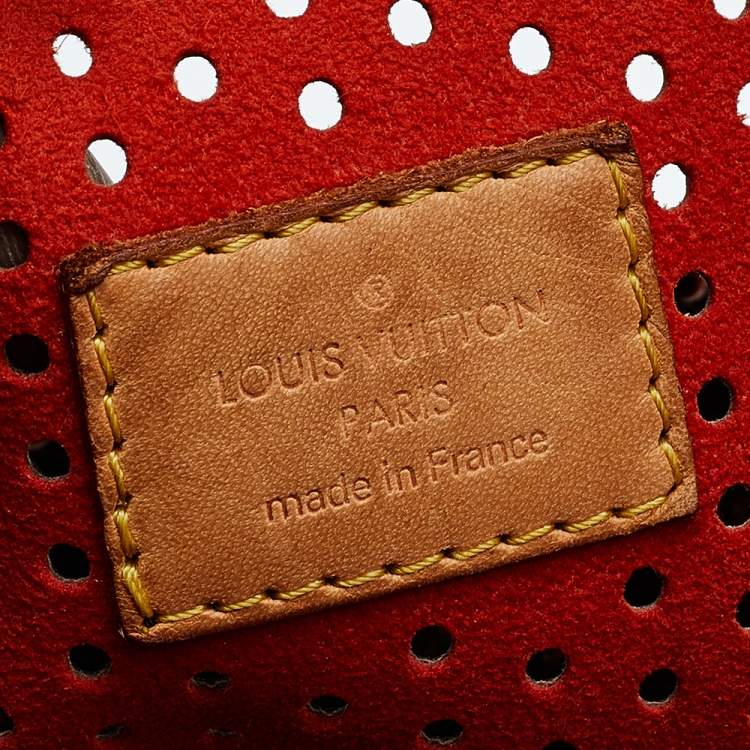 Pre Owned Louis Vuitton Orange Monogram Perforated Canvas Limited Edition Speedy 30 Bag