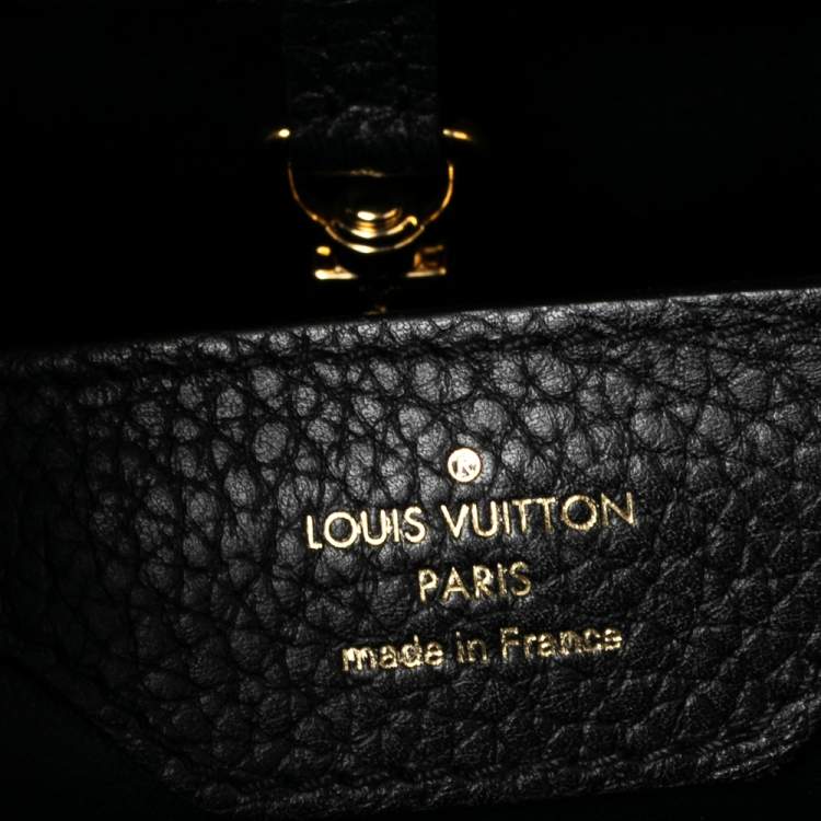 Pre Owned Louis Vuitton Black Taurillon Leather Capucines PM Bag