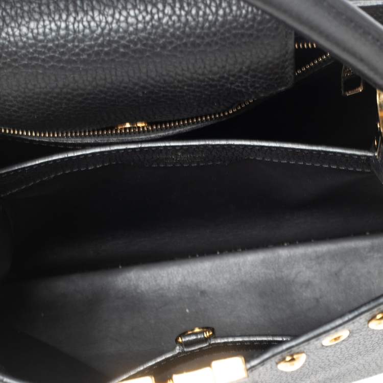 Pre Owned Louis Vuitton Black Taurillon Leather Capucines PM Bag