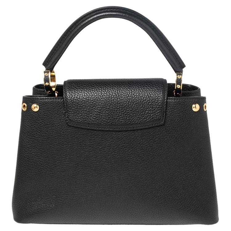 Pre Owned Louis Vuitton Black Taurillon Leather Capucines PM Bag
