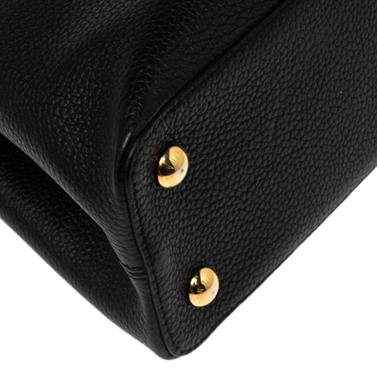 Pre Owned Louis Vuitton Black Taurillon Leather Capucines PM Bag