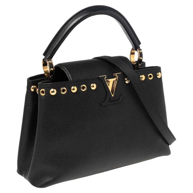 Pre Owned Louis Vuitton Black Taurillon Leather Capucines PM Bag