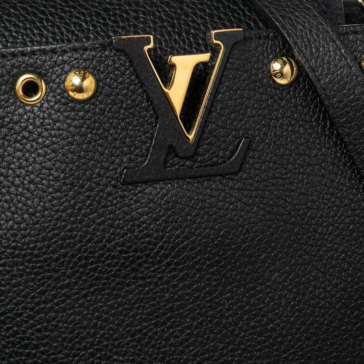 Pre Owned Louis Vuitton Black Taurillon Leather Capucines PM Bag