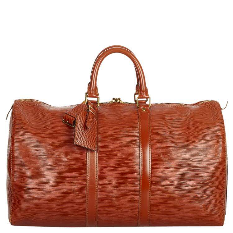 Vintage Louis Vuitton Keepall 45 Brown EPI Leather Travel Bag
