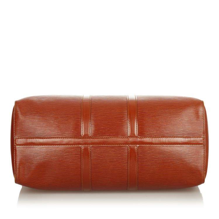 Pre Owned Louis Vuitton Brown Epi Leather Keepall 45 Duffel Bag