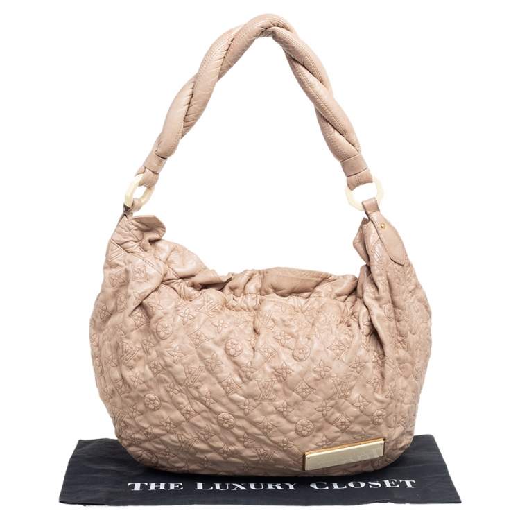 Pre Owned Louis Vuitton Ecru Monogram Leather Limited Edition Olympe Nimbus GM Bag