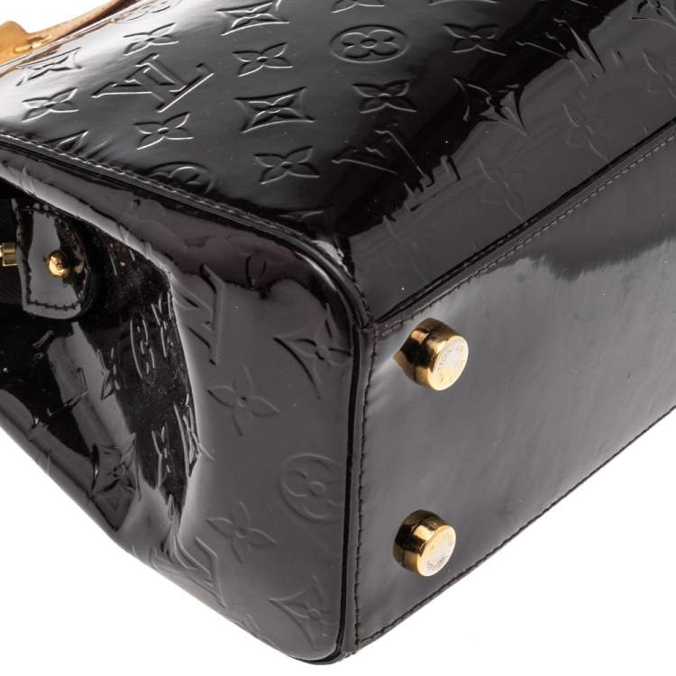 Pre Owned Louis Vuitton Amarante Monogram Vernis Brea MM Bag