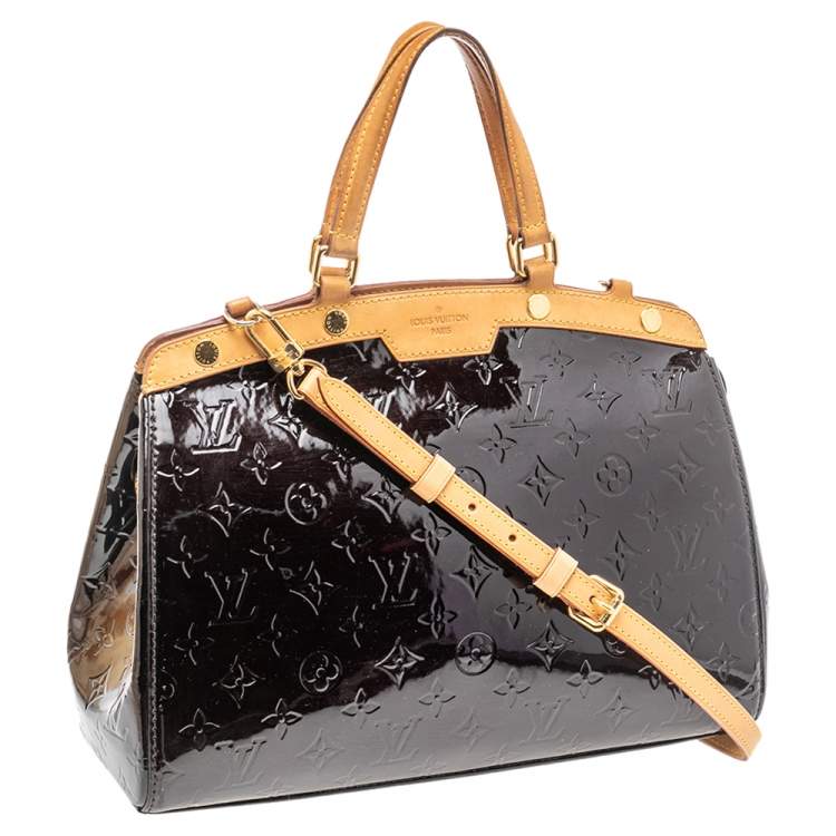 Pre Owned Louis Vuitton Amarante Monogram Vernis Brea MM Bag