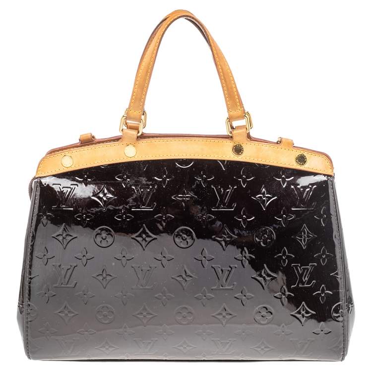 Pre Owned Louis Vuitton Amarante Monogram Vernis Brea MM Bag