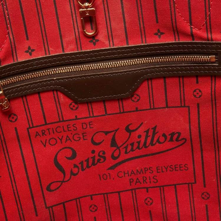 Pre Owned Louis Vuitton Damier Ebene Canvas Neverfull MM Bag