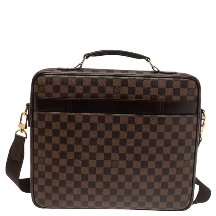 Pre Owned Louis Vuitton Damier Ebene Canvas and Leather Sabana Laptop Bag