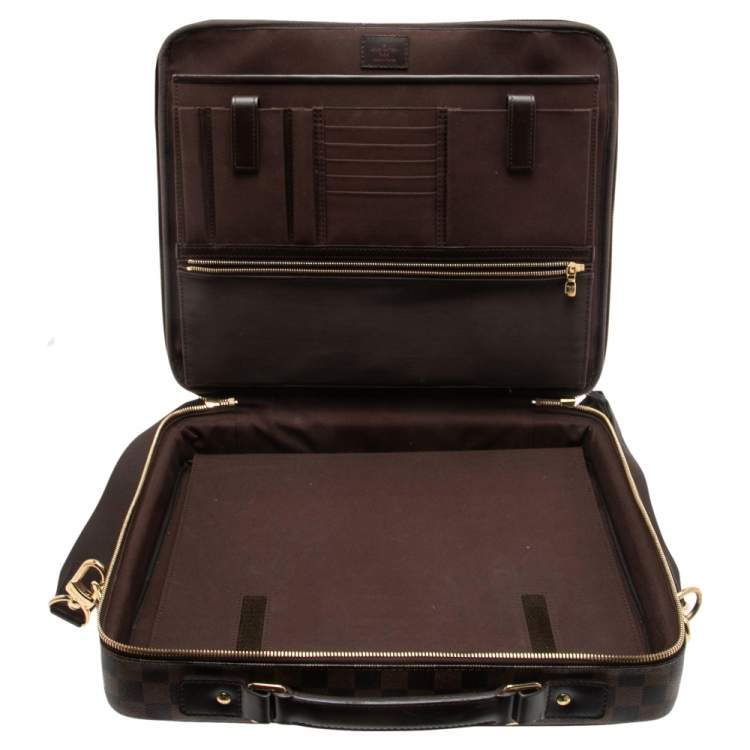 Pre Owned Louis Vuitton Damier Ebene Canvas and Leather Sabana Laptop Bag