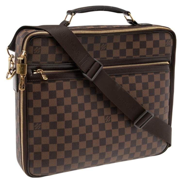 Pre Owned Louis Vuitton Damier Ebene Canvas and Leather Sabana Laptop Bag