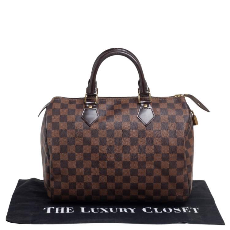 Pre Owned Louis Vuitton Damier Ebene Canvas And Leather Speedy 30 Bag