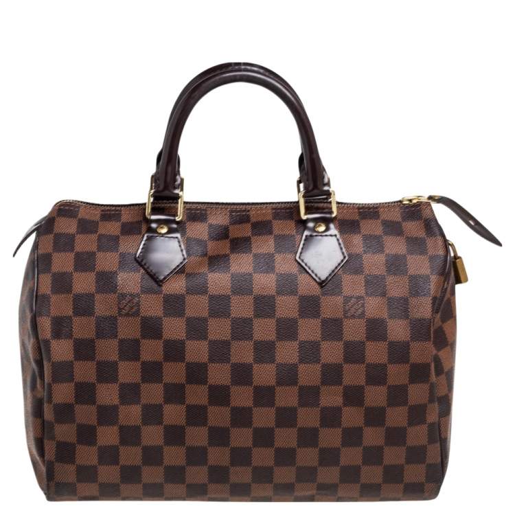 Pre Owned Louis Vuitton Damier Ebene Canvas And Leather Speedy 30 Bag