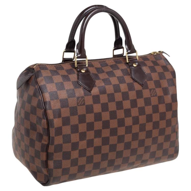 Pre Owned Louis Vuitton Damier Ebene Canvas And Leather Speedy 30 Bag