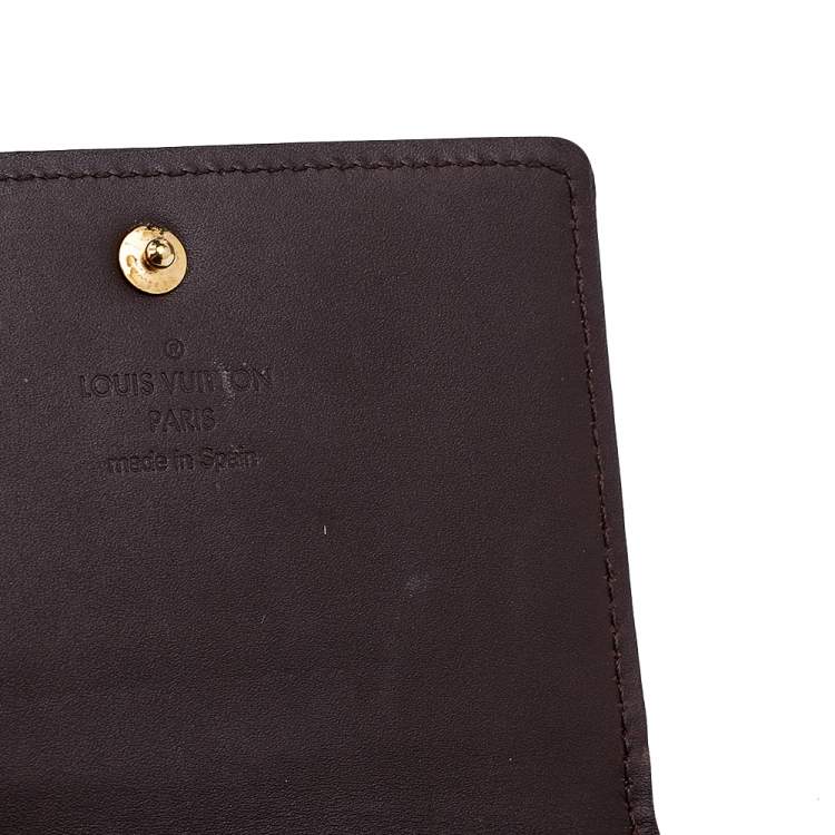Pre Owned Louis Vuitton Amarante Monogram Vernis Business Card Holder