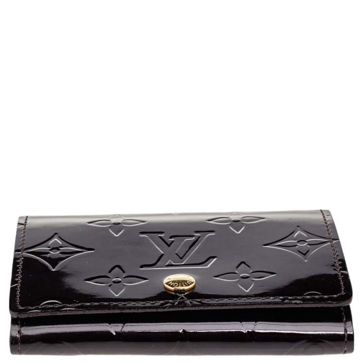 Pre Owned Louis Vuitton Amarante Monogram Vernis Business Card Holder