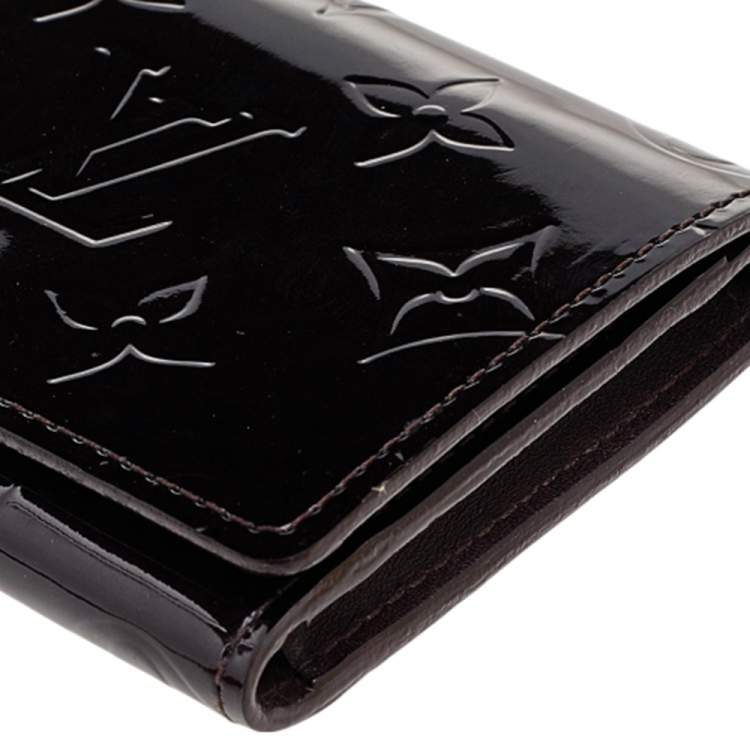 Pre Owned Louis Vuitton Amarante Monogram Vernis Business Card Holder