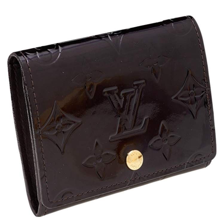Pre Owned Louis Vuitton Amarante Monogram Vernis Business Card Holder