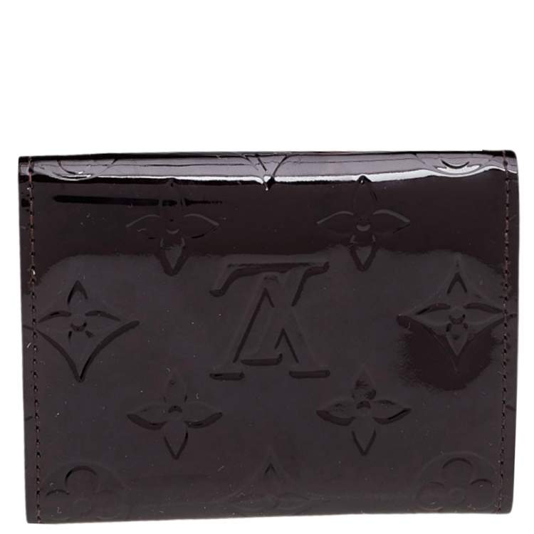 Pre Owned Louis Vuitton Amarante Monogram Vernis Business Card Holder