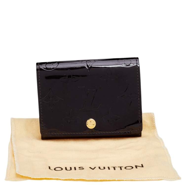 Pre Owned Louis Vuitton Amarante Monogram Vernis Business Card Holder