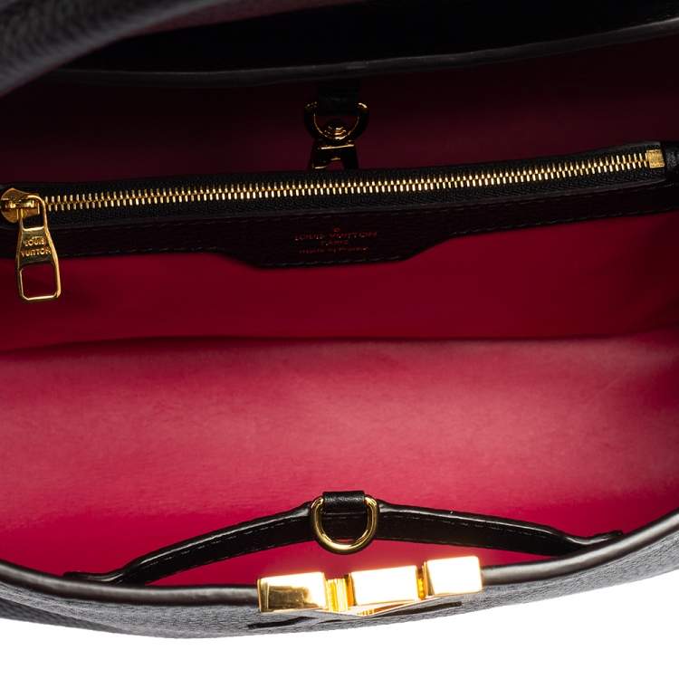 Pre Owned Louis Vuitton Black Taurillon Leather Capucines MM Bag