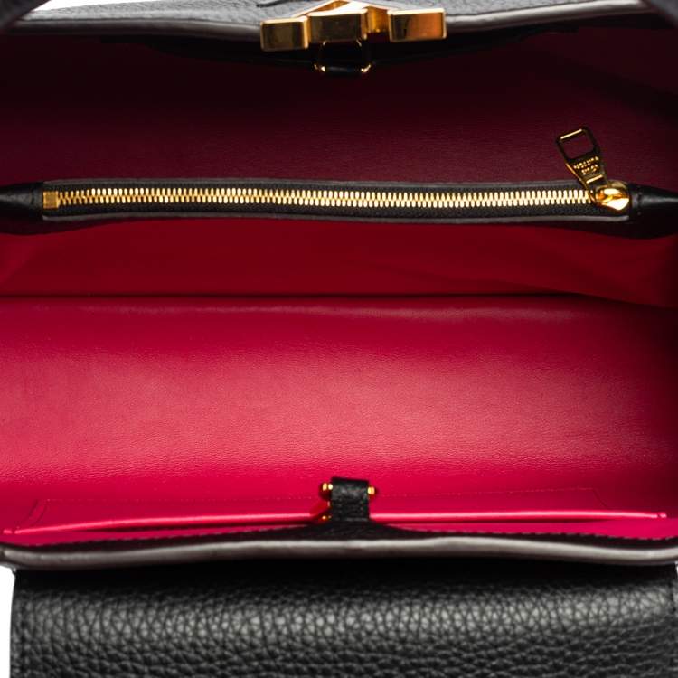 Pre Owned Louis Vuitton Black Taurillon Leather Capucines MM Bag