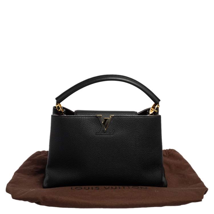 Pre Owned Louis Vuitton Black Taurillon Leather Capucines MM Bag
