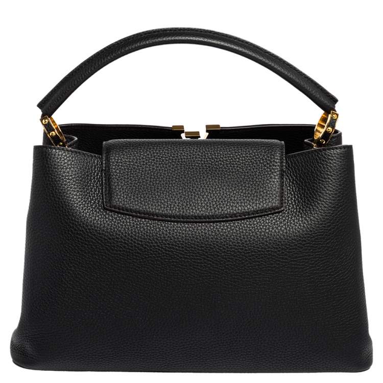Pre Owned Louis Vuitton Black Taurillon Leather Capucines MM Bag