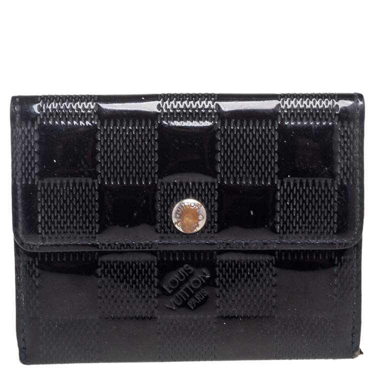 Pre Owned Louis Vuitton Black Damier Vernis Leather Ludlow Wallet