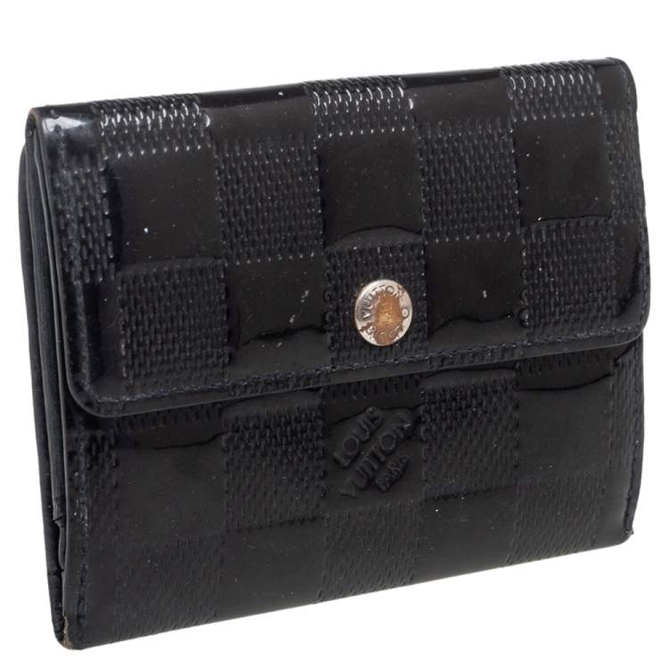 Pre Owned Louis Vuitton Black Damier Vernis Leather Ludlow Wallet