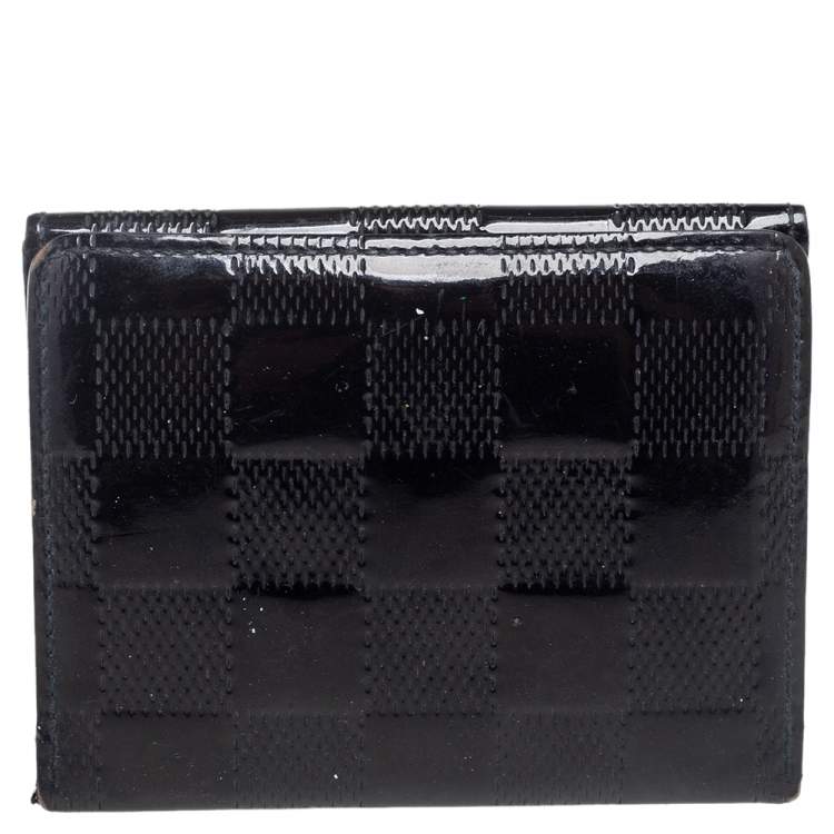 Pre Owned Louis Vuitton Black Damier Vernis Leather Ludlow Wallet