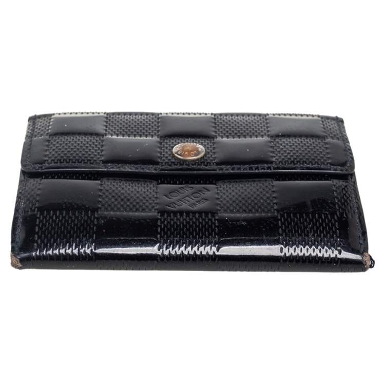 Pre Owned Louis Vuitton Black Damier Vernis Leather Ludlow Wallet