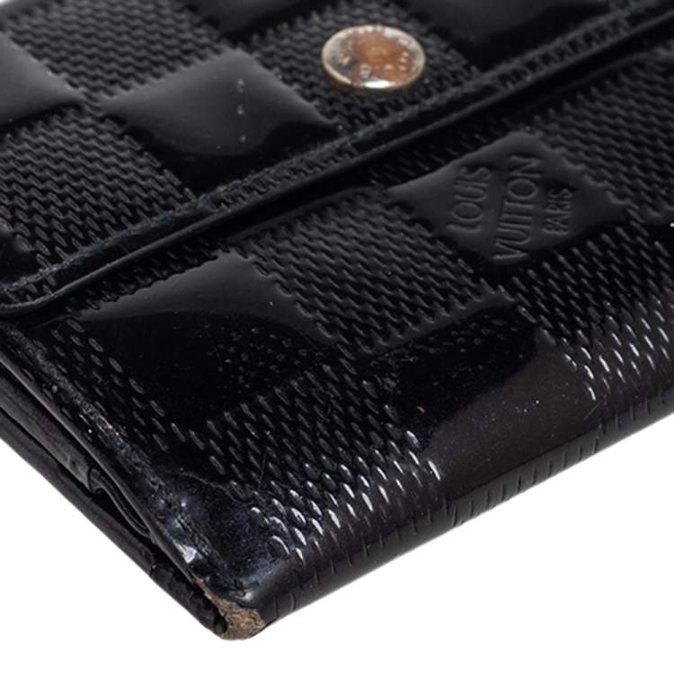 Pre Owned Louis Vuitton Black Damier Vernis Leather Ludlow Wallet