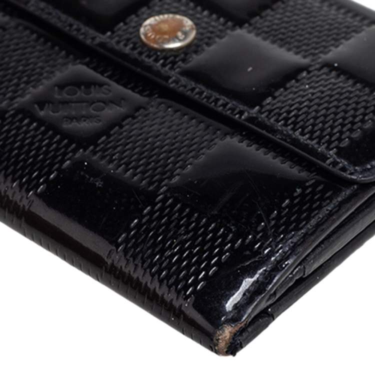 Pre Owned Louis Vuitton Black Damier Vernis Leather Ludlow Wallet