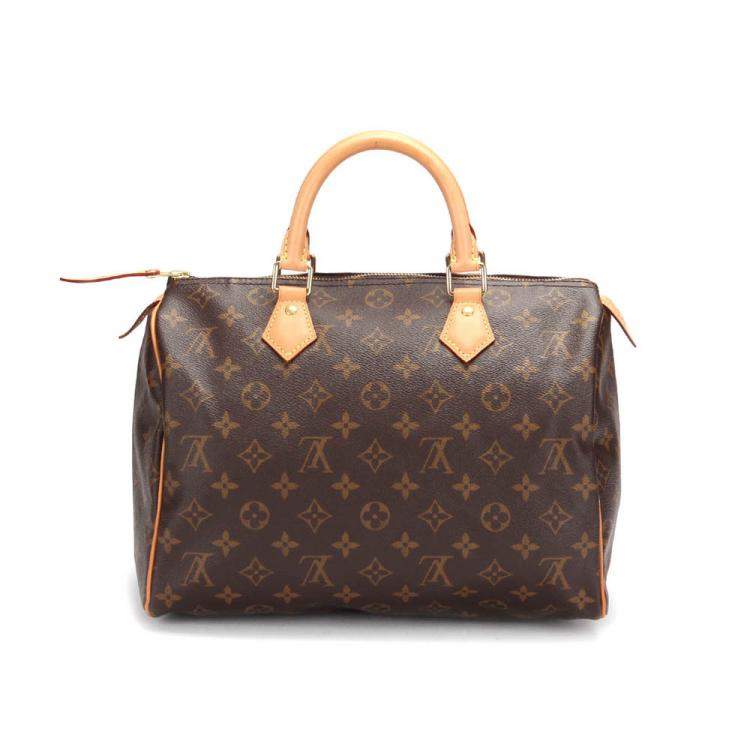 Pre Owned Louis Vuitton Brown Monogram Coated Canvas Speedy 30 Satchel Bag