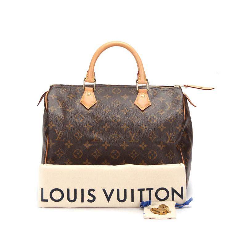 Pre Owned Louis Vuitton Brown Monogram Coated Canvas Speedy 30 Satchel Bag