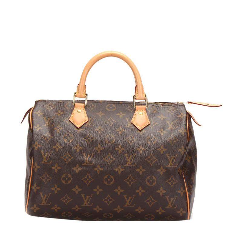 Pre Owned Louis Vuitton Brown Monogram Coated Canvas Speedy 30 Satchel Bag