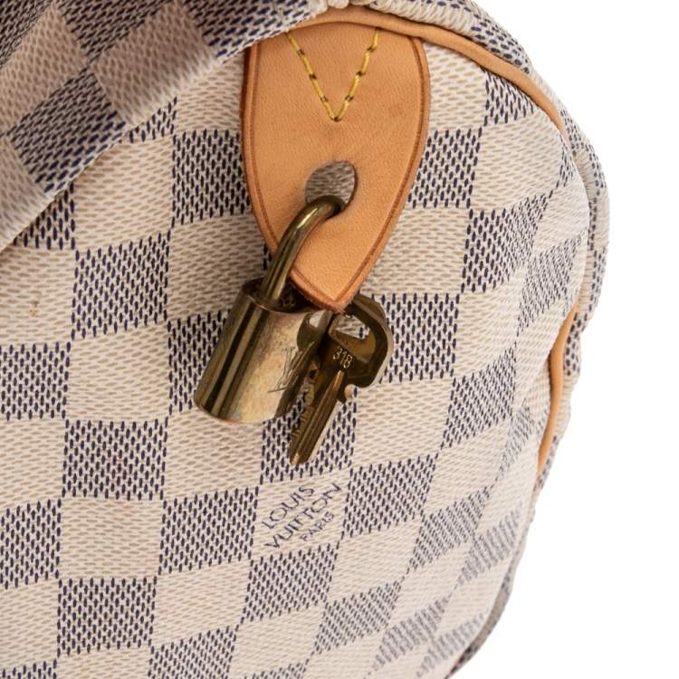 Pre Owned Louis Vuitton Damier Azur Canvas Speedy 25 Bag