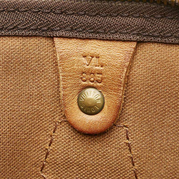 Pre Owned Louis Vuitton Brown Monogram Canvas Speedy 35 Top Handle Bag