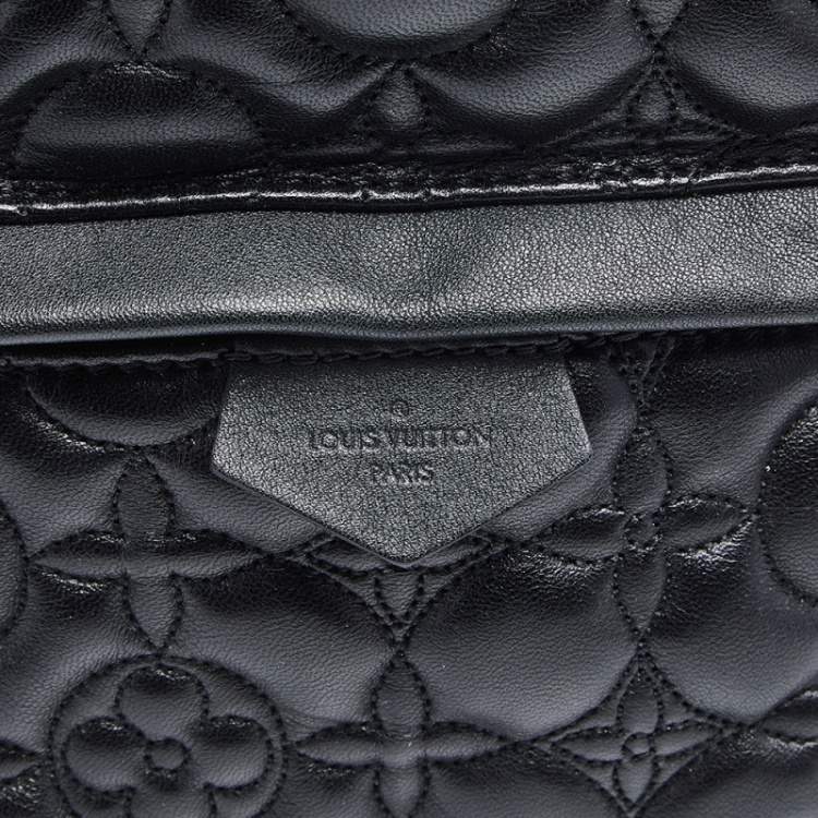 Pre Owned Louis Vuitton Black Flower Malletage Leather Palm Springs PM Backpack