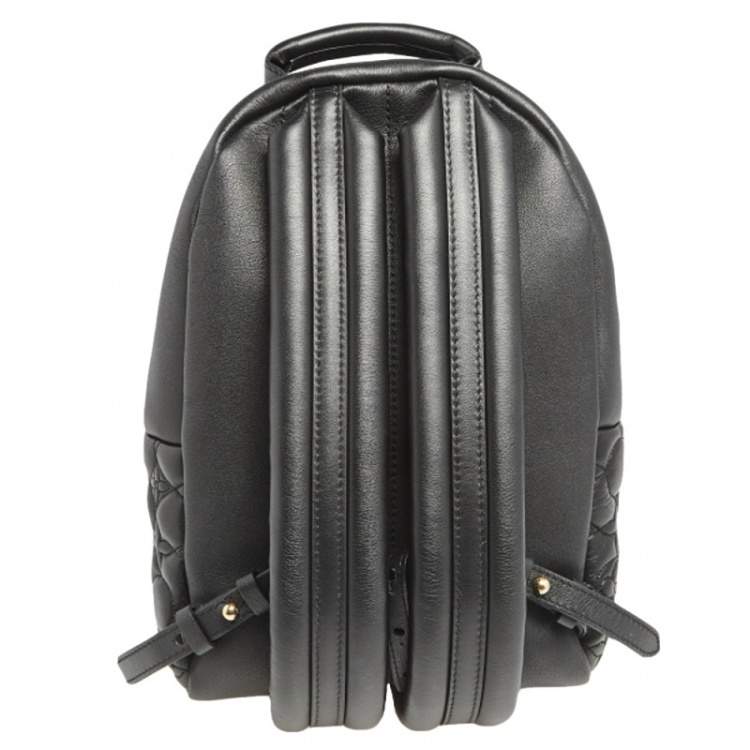 Pre Owned Louis Vuitton Black Flower Malletage Leather Palm Springs PM Backpack