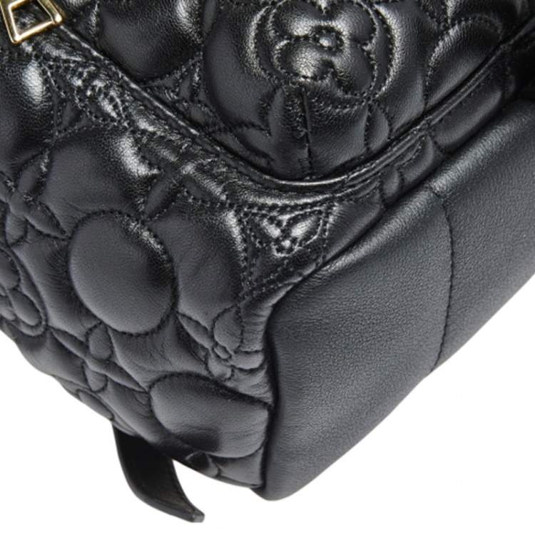 Pre Owned Louis Vuitton Black Flower Malletage Leather Palm Springs PM Backpack