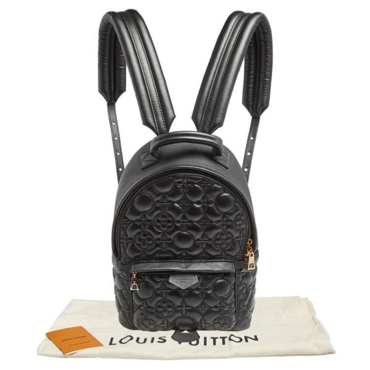 Pre Owned Louis Vuitton Black Flower Malletage Leather Palm Springs PM Backpack