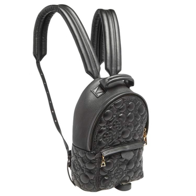 Pre Owned Louis Vuitton Black Flower Malletage Leather Palm Springs PM Backpack