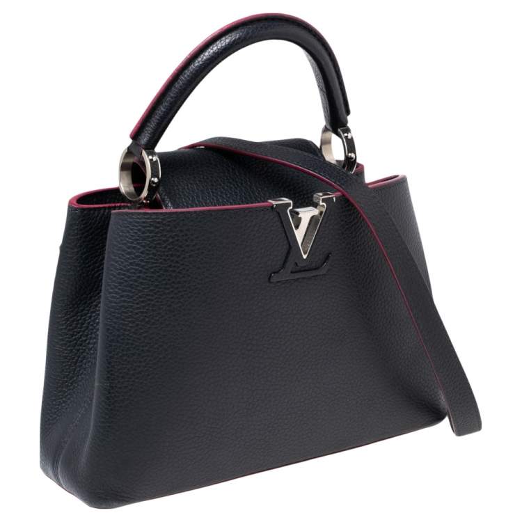 Pre Owned Louis Vuitton Blue Taurillon Leather Capucines BB Bag